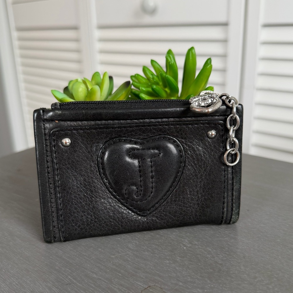 Vintage Y2K juicy couture leather card holder mini wallet key chain